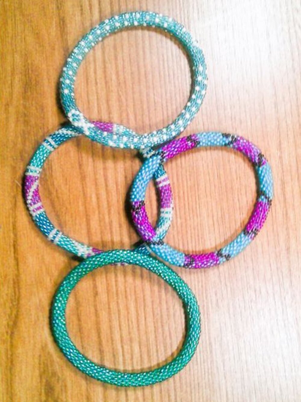 Sashka Co Glass Bead Bracelets (set of 4)